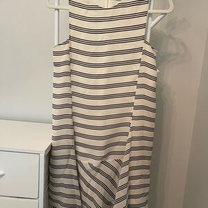 ALC White and Black Sheath Dress Sleeveless Crew Neck